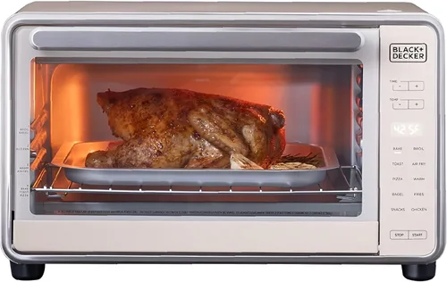 Vista 13 de BLACK+DECKER Crisp N Bake™ PRO - Horno tostador digital de 4 rebanadas, 5 funciones de cocción, horno de encimera de convección, se adapta a pizza