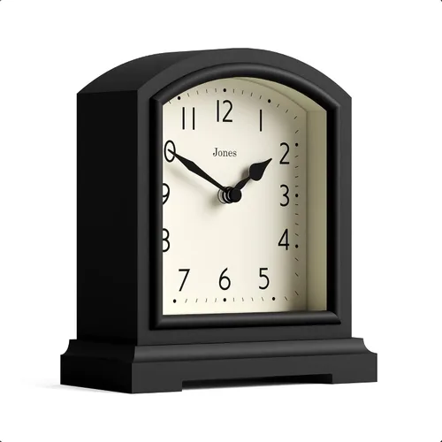 Vista 9 de JONES CLOCKS® Tavern - Reloj de repisa Diseño moderno de arco superior Verde espárragos Estilo clásico contemporáneo para escritorio, mesa