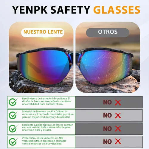 Vista 3 de 2 Pack Anti Fog Foam Lined Safety Glasses with Strap and Bag
