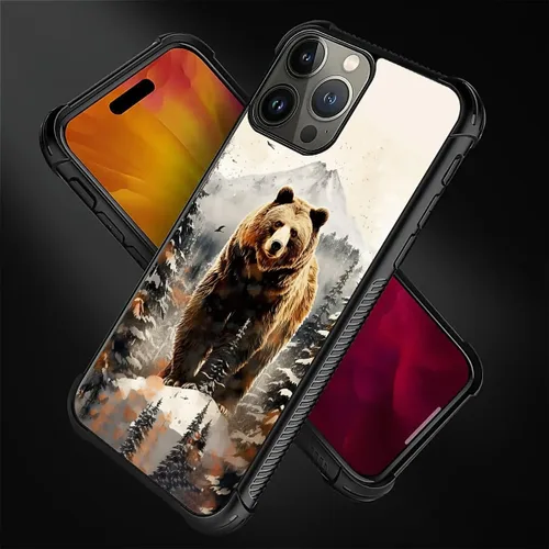 Vista 403 de Funda compatible con iPhone 15, diseño de elefantes africanos, diseño increíble a prueba de golpes, antiarañazos, carcasa trasera de policarbonato