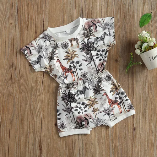 Vista 31 de fhutpw Conjunto de 2 piezas de ropa de verano para bebés, camiseta de manga corta, cintura elástica, pantalones cortos para niños pequeños