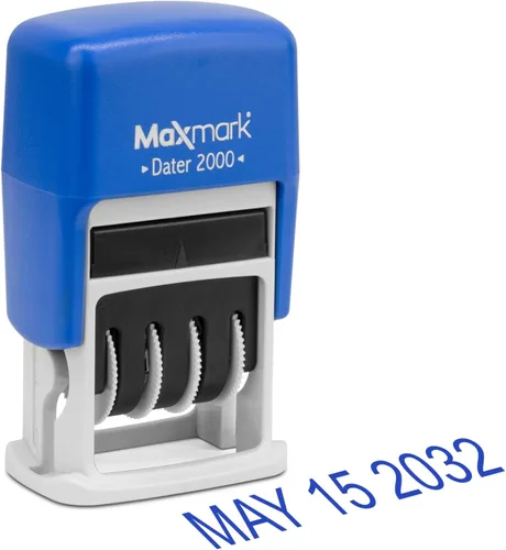 Vista 8 de MaxMark 2000 Dater - Sello de fecha autoentintado, color negro, paquete de 2