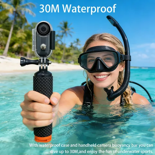 Vista 8 de JETO Mini cámara corporal HD 1080P, cámara portátil, clip giratorio de 360° y clip magnético, gran angular de 150°, 32G, funda impermeable