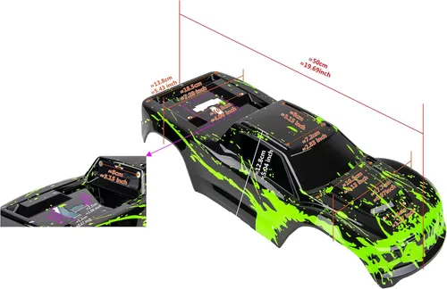 Vista 3 de Carrocería personalizada compatible con V2 Maxx 1/10 4X4 4WD cubierta de carcasa de camión (transparente sin pintar)