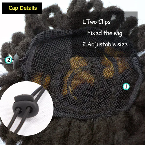 Vista 5 de Moños de Cola de Caballo con Cordón Negro Marrón Loc para Mujeres Negras Moño Rizado de Pétalo Loc Cola de Caballo de Rastas Trenzas Faux Locs Moño