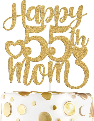 Vista 14 de Decoración para tartas con texto en inglés "Happy 50th Mom", feliz 50 cumpleaños para madre, saludos a 50 años, cumpleaños, aniversario, suministros