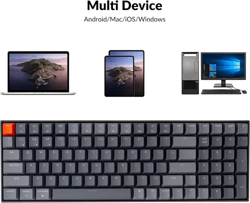 Vista 5 de Keychron K4 Teclado mecánico inalámbrico con cable BluetoothUSB intercambiable en caliente 96 diseño de 100 teclas con interruptor marrón Gateron G