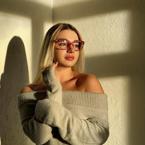 Vista 3 de Zeelool Gafas de bloqueo de luz azul ojo de gato de cristal para mujer Juliet VFP0270