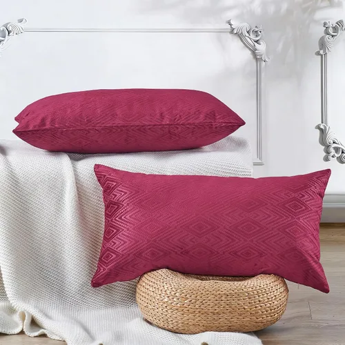 Vista 34 de Juego de 4 fundas de almohada cuadradas decorativas de terciopelo con diamantes de 20 x 20 pulgadas, fundas de almohada geométricas suaves para Aqua