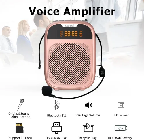 Vista 10 de Norwii Mini amplificador de voz recargable portátil para profesores