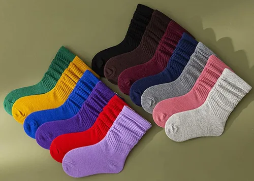 Vista 2 de 6 pares de calcetines largos para niñas pequeñas, hasta la rodilla, de algodón, para niños