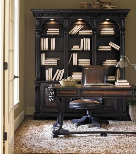 Vista 2 de Hooker Furniture Escritorio Telluride de 66 pulgadas, color negro