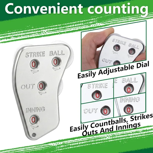 Vista 4 de Watayo Clicker de árbitro de béisbol de rueda, engranaje indicador de árbitro, práctico clicker de contador de béisbol para salidas de grabación