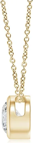 Vista 2 de Angara Collar con colgante solitario de diamante natural para mujeres, niñas en oro macizo de 14 quilates, platino piedra natal de abril Regalo