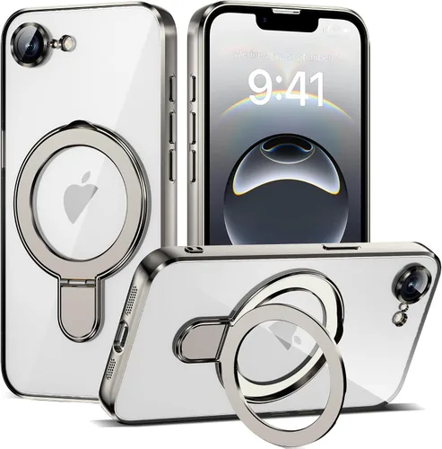 Vista 133 de Funda compatible con iPhone 12 con soporte de anillo magnético invisible [compatible con Mag-Safe] [Protector completo de lente de cámara] Funda