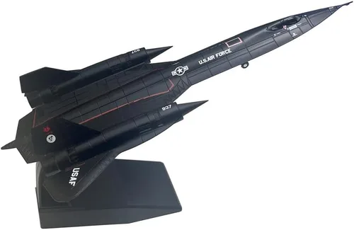 Vista 5 de Modelo de avión militar de metal para colección o regalo de la Fuerza Aérea SR-71 Blackbird de la Fuerza Aérea de los Estados Unidos a escala 1/144