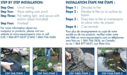 Vista 4 de Aquascape - AQSC 98001 – Red de protección para estanques, 14 pies x 20 pies., Negro