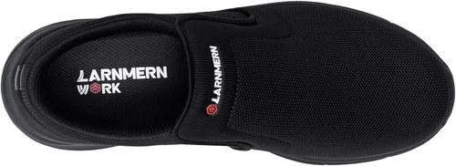 Vista 12 de LARN SAFETY Zapatos antideslizantes para hombre, para servicio de alimentos, zapatos de trabajo, impermeables, antideslizantes, para cocina, Negro