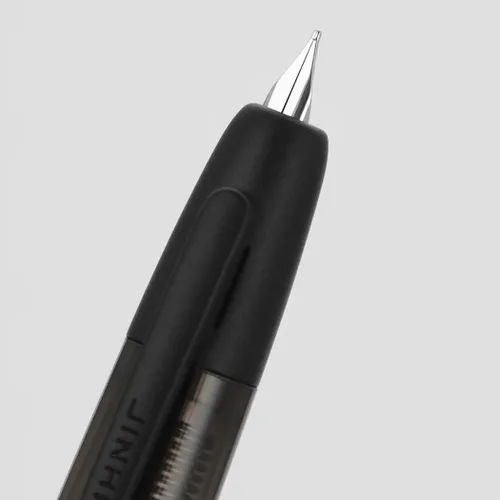 Vista 3 de Jinhao - Pluma estilográfica retráctil de 20 presiones, punta extrafina con juego de convertidor de tinta (clip negro blanco)