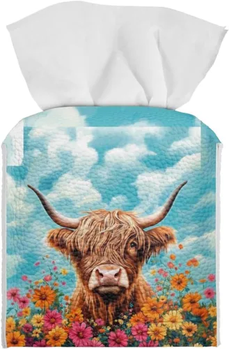 Vista 40 de 250th Anniversary Square Tissue Box Cover Pu Leather Tissue Holder Facial Paper Cover Waterproof Toilet Paper Holder for Bathroom Bedroom Modern