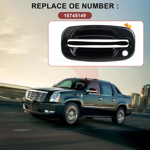 Vista 5 de Manija de puerta exterior delantera del lado del conductor izquierdo para Chevrolet Silverado, Cadillac Escalade, Suburban, Tahoe, Avalanche, GMC