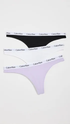 Vista 2 de Calvin Klein Ropa interior para mujer, paquete de 3 tangas, negroblancolila pastel, talla M, NegroBlancoLila Pastel