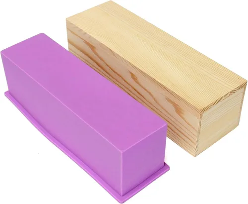 Vista 2 de Ogrmar Molde rectangular flexible de silicona para jabón, herramienta DIY para hacer jabón o pasteles 42 oz