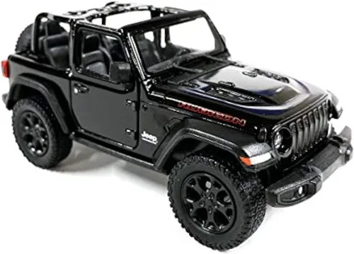 Vista 8 de KiNSMART - Vehículo de juguete modelo Jeep Wrangler Rubicon todoterreno 4x4 de 5 pulgadas, escala 1:34, réplica de coche de metal fundido