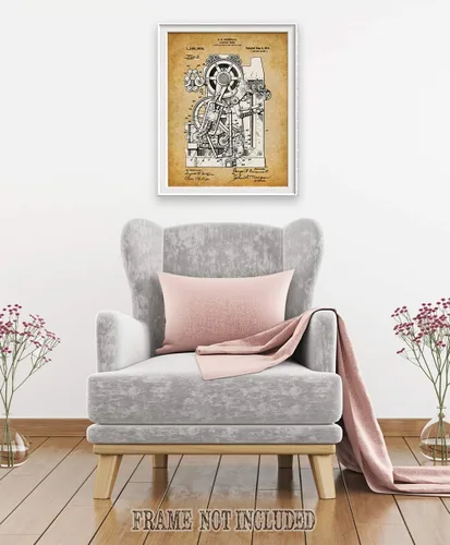Vista 2 de Impresión de impresión de patente – Decoración clásica de oficina en casa, exhibición de pared de casa de impresión, regalos para editores