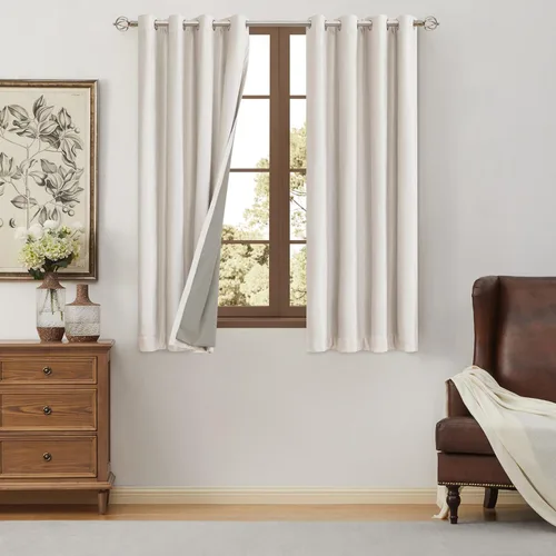 Vista 39 de BULBUL Cortinas de terciopelo 100% opacas negro oro, cortinas modernas con forro de 63 pulgadas de largo, cortinas térmicas con ojales para sala
