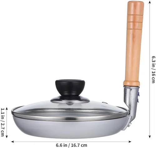 Vista 8 de Oyakodon - Sartén japonesa para padres e hijos de 6.7 pulgadas/6.7 in con tapa, sartén creativa vertical con mango vertical, sartén japonesa