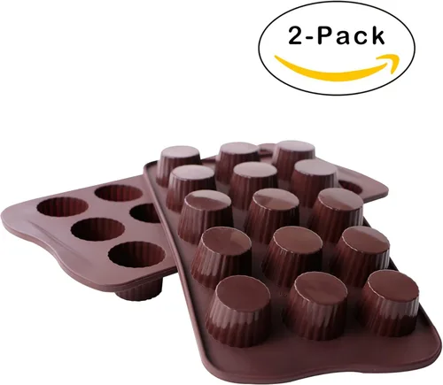 Vista 4 de Webake - Moldes de silicón para chocolate, molde para hornear para gelatina, bombas de grasa de Keto, Marrón