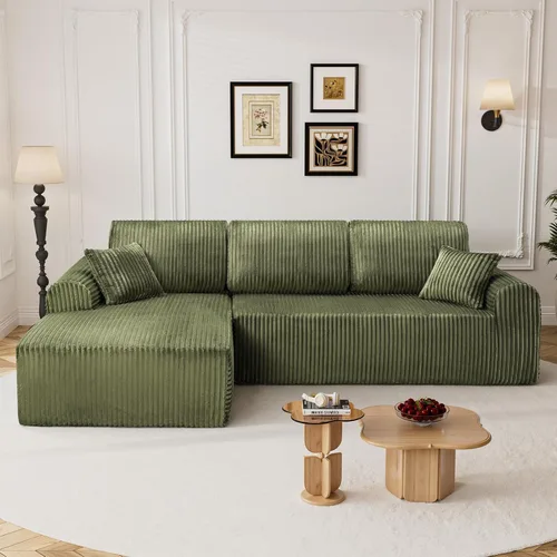 Vista 21 de Sofás seccionales de nube deshuesada de 95 pulgadas para sala de estar, cómodo y esponjoso sofá de espuma viscoelástica en forma de L, sofá modular
