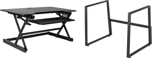 Vista 52 de Rocelco - Convertidor de escritorio para trabajar de pie con altura ajustable de 32 pulgadas - Estación de trabajo para computadora sentada o de pie