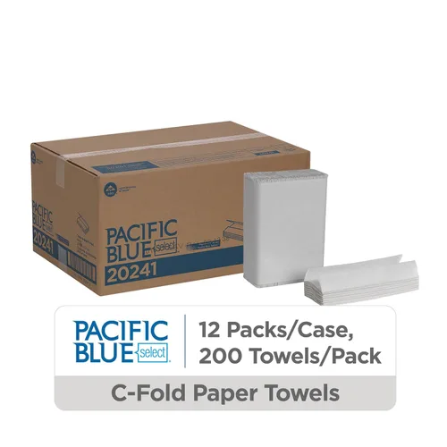 Vista 2 de Toallas de papel plegables en C Pacific Blue Select de GP PRO (Georgia-Pacific), color blanco, 20241, 200 toallas por paquete, 12 paquetes por caja