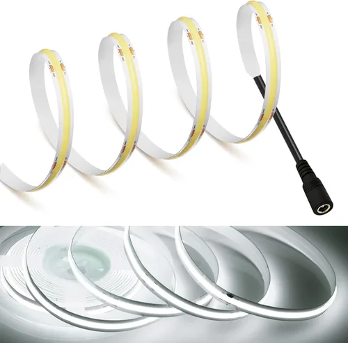 Vista 24 de MDee】Tira de luces LED COB de 3000K blanco cálido 1.64 pies/0.5m 5V cinta de luces LED flexibles CRI 90+ 800LM/m 320LEDs/m para decoración