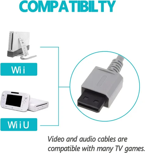 Vista 2 de Cable de componentes AV para Nintendo WiiWii U RCA Audio Video HD Cable de 2