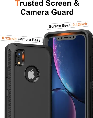 Vista 4 de Funda diseñada para iPhone XR [protección de cuerpo completo 3 en 1] Funda resistente de grado militar, a prueba de golpes y caídas de 6.1 pulgadas