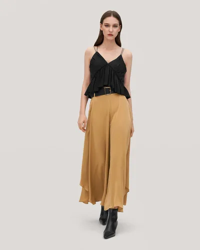 Vista 5 de LILYSILK Pantalones de seda de pierna ancha para mujer, pantalones palazzo de cintura alta