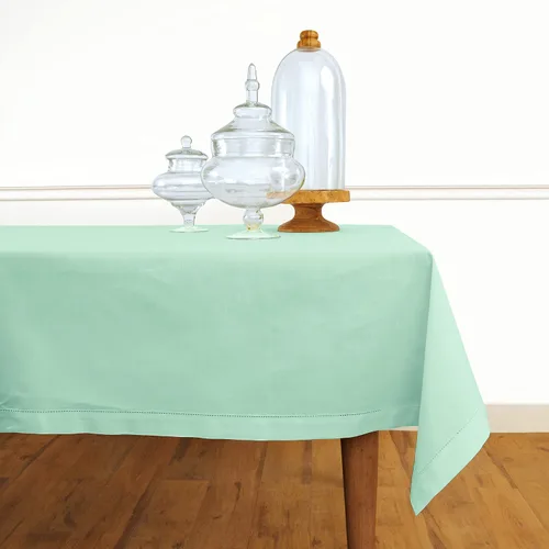 Vista 22 de Solino Home Mantel de lino de algodón, dobladillo blanco, 52 x 52 pulgadas