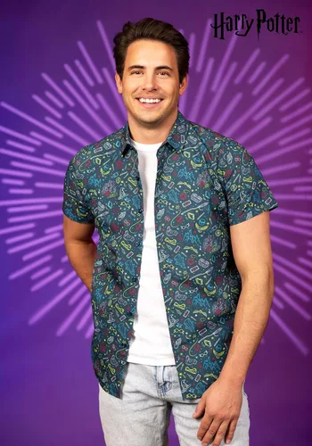 Vista 2 de Camisa con botones y estampado de Harry Potter para adultos