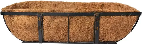 Vista 5 de bboUod - 2 forros preformados para macetas de coco de jardín, forros de caja de ventana, revestimiento de coco natural, alfombrillas de fibra