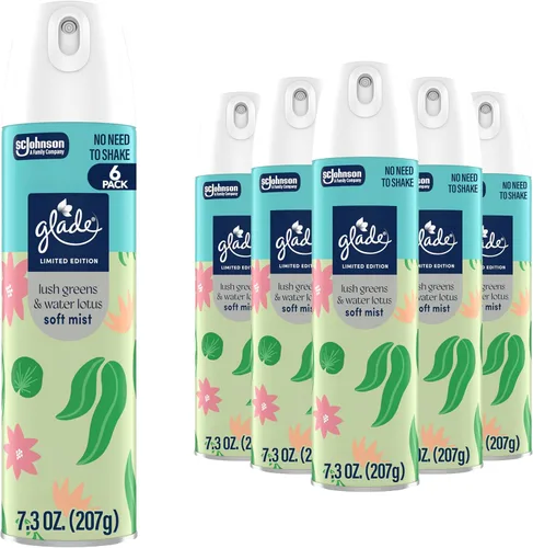 Vista 8 de Glade Odor Fighting Soft Mist Ambientador en aerosol, agua de coco y hierba de playa, 7.3 onzas, 6