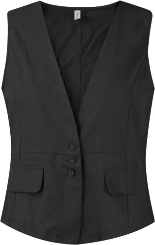 Vista 31 de COTECRAM Chaleco de lino de algodón para mujer, casual, sin mangas, con botones, ligero, para verano, holgado, ropa de abrigo