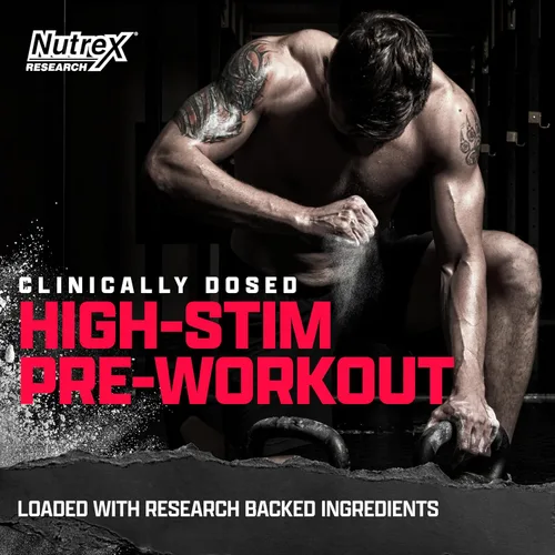 Vista 3 de OUTLIFT Amped Max Dosed HIGH STIM - Polvo para antes del entrenamiento, citrulina 6G, 3.2G Beta alanina, Alpha GPC, CognatiQ, energía extrema