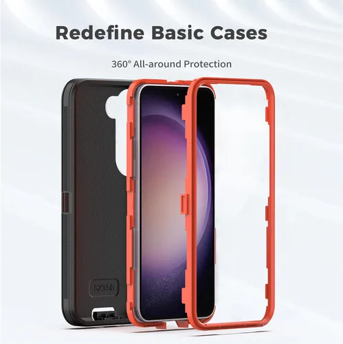 Vista 6 de Funda protectora resistente para Galaxy S23 5G, funda protectora resistente con [3 en 1] Cubierta de protección de goma resistente a prueba