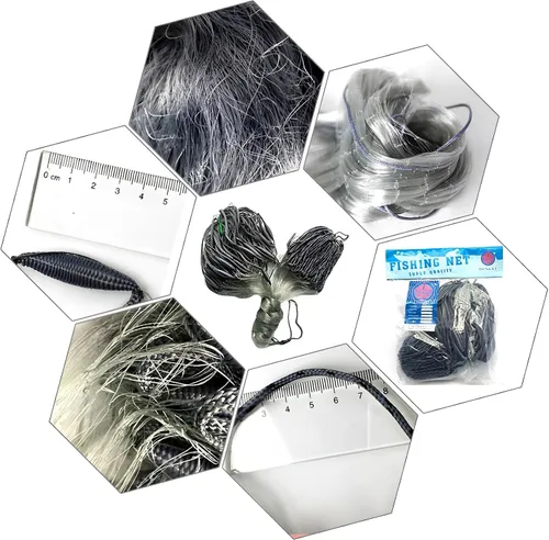 Vista 2 de Redes de pesca multifilamento de 2,5/3/4/5/2.4 in, agujero de malla hecha a mano, red de pesca fundida, red adhesiva duradera de 91.9 x 5.2 ft, red