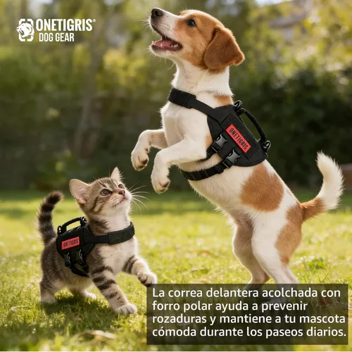 Vista 3 de Arnés para cachorros, arnés para perro pequeño con asa, arnés sin tirones para perros pequeños y gatos (XXS)