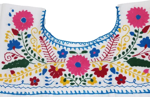 Vista 3 de Ethnic Identity Blusa Mexicana Puebla