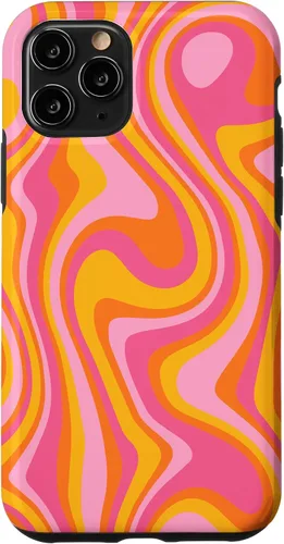Vista 29 de Retro Groovy Liquid Swirl Hippie 70's 80's Psychedelic Phone Case for iPhone 17